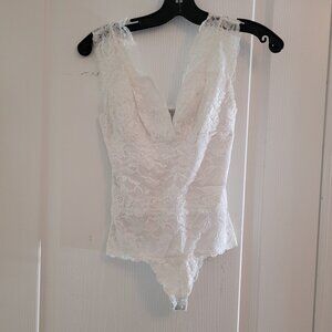 GUESS Women's White Lace Bodysuit